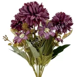 Krizantém csokor, bordó, 30 cm