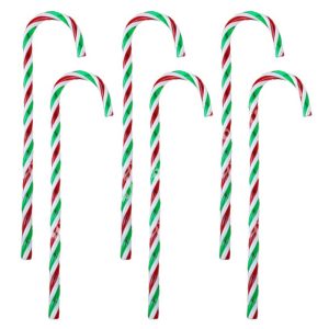 Karácsonyfadísz, cukorpálca, piros-fehér-zöld, 3,5x13 cm, 6 db/csomag