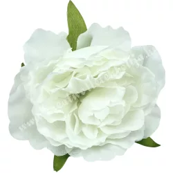 Fodros virágfej, fehér, 8 cm