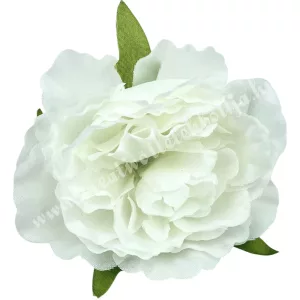 Fodros virágfej, fehér, 8 cm