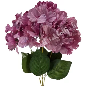Hortenzia csokor, mályva, 47 cm