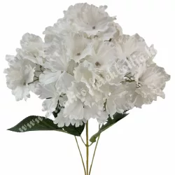 Hortenzia csokor, fehér, 47 cm