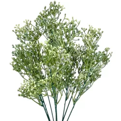 Zöld csokor bogyóval, krém, 40 cm