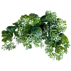 Zöld csokor bogyóval, fehér, 38 cm