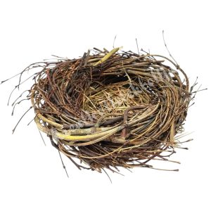 Vessző-szalma fészek, barna, 17x8 cm