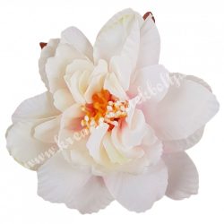 Dekor virágfej, cirmos fehér, 8 cm