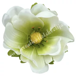 Szellőrózsa virágfej, cirmos fehér, 6 cm
