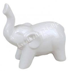 Porcelán elefánt, álló, fehér, 7x7 cm