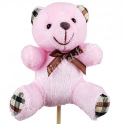 Betűzős maci, rózsaszín, 9x11 cm