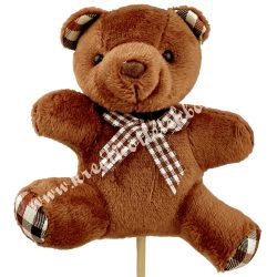 Betűzős maci, sötétbarna, 9x11 cm