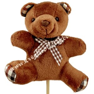 Betűzős maci, sötétbarna, 9x11 cm