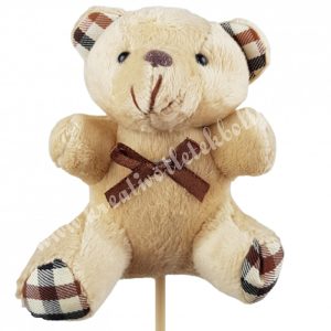 Betűzős maci, világosbarna, 9x11 cm