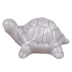 Porcelán teknős, szürke, 8x4 cm
