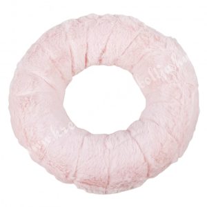 Szőrmés félkoszorú alap, pasztell rózsaszín, 20 cm