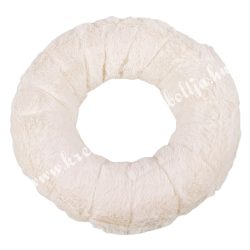 Szőrmés félkoszorú alap, bézs, 20 cm