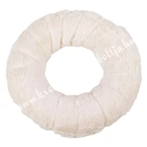 Szőrmés félkoszorú alap, bézs, 20 cm