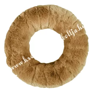 Szőrmés félkoszorú alap, barna, 20 cm