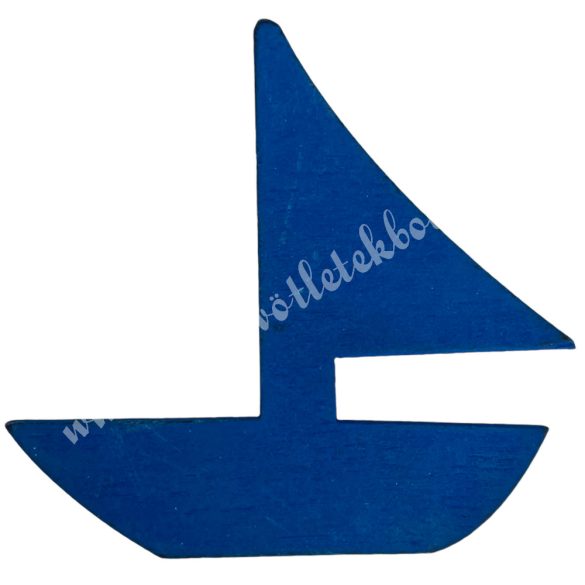 Fadekor, vitorlás hajó, kék, 5x4,7 cm