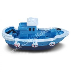 Halászhajó, kék fedélzettel, 7,5x3,3 cm