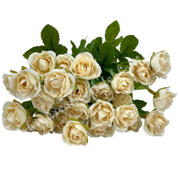Rózsacsokor, krém, 36 cm