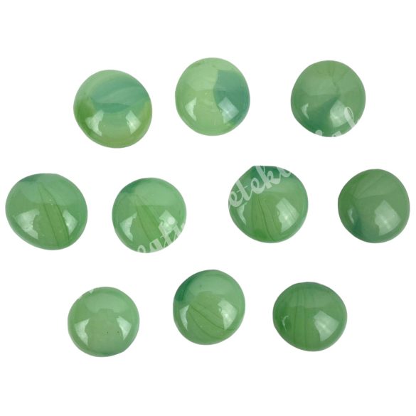 Üvegnugát, gyöngyház zöld, 2 cm, 10 db/csomag