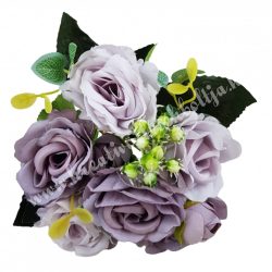 Rózsacsokor, lila, 30 cm