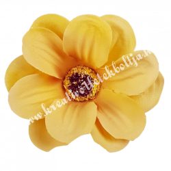Dekor virágfej, sárga, 6,5 cm