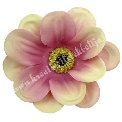 Dekor virágfej, krém-rózsaszín, 6,5 cm