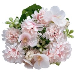 Vegyes virágcsokor, halvány rózsaszín, 33 cm