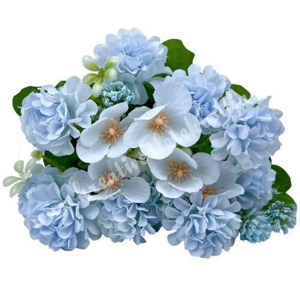 Vegyes virágcsokor, kék, 33 cm