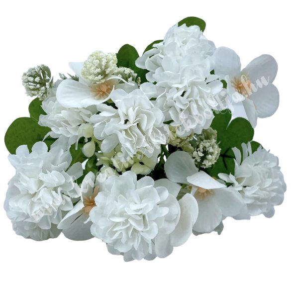Vegyes virágcsokor, fehér, 33 cm