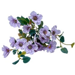 Hamvas levelű virágcsokor, lila, 29 cm