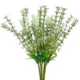 Erika csokor, zöld-fehér, 39 cm