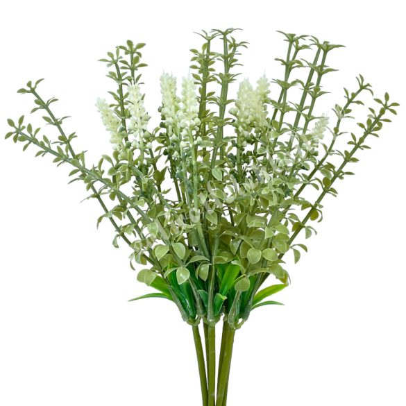 Erika csokor, zöld-fehér, 39 cm