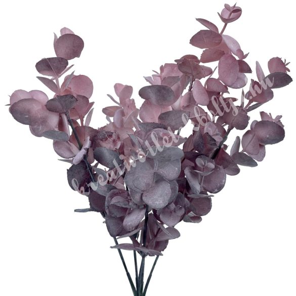 Eukaliptusz csokor, rózsaszín-mályva, 33 cm