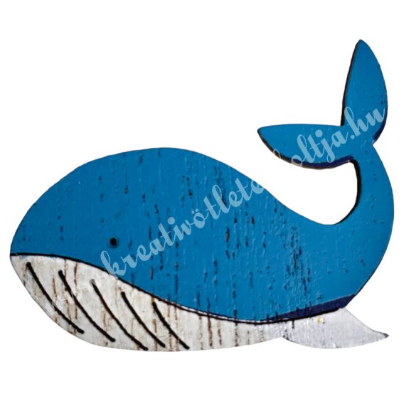 Ragasztható fa bálna, 4x3 cm