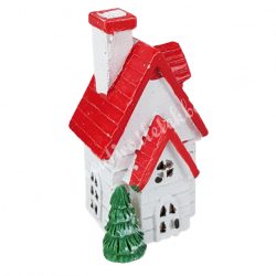 Polyresin piros tetős ház, 3x4,7 cm