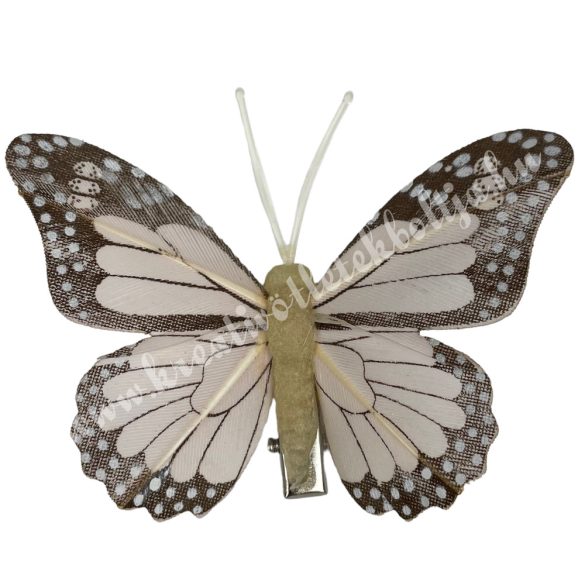 Csipeszes pillangó, rózsaszín-barna, 7,5x6 cm