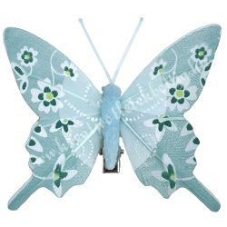 Csipeszes pillangó, kék, 7x6,5 cm