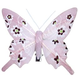 Csipeszes pillangó, rózsaszín, 7x6,5 cm