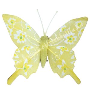 Csipeszes pillangó, sárga, 7x6,5 cm