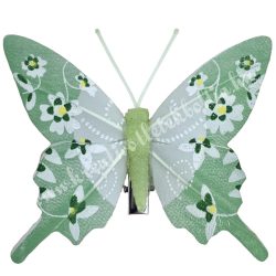 Csipeszes pillangó, zöld, 7x6,5 cm