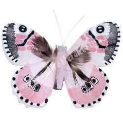Csipeszes pillangó, rózsaszín, 7,5x6,5 cm