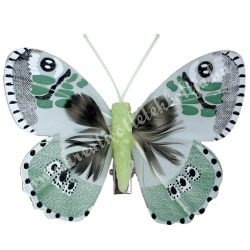Csipeszes pillangó, zöld, 7,5x6,5 cm