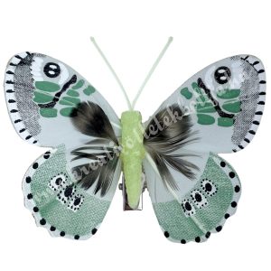 Csipeszes pillangó, zöld, 7,5x6,5 cm