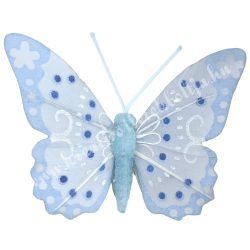 Csipeszes pillangó, kék, 7x6,5 cm