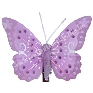 Csipeszes pillangó, lila, 7x6,5 cm