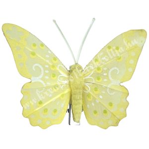 Csipeszes pillangó, sárga, 7x6,5 cm