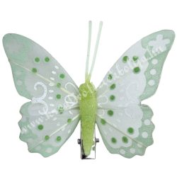Csipeszes pillangó, zöld, 7x6,5 cm
