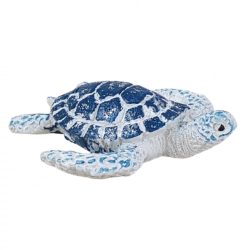 Polyresin teknős, kék, 6x5 cm